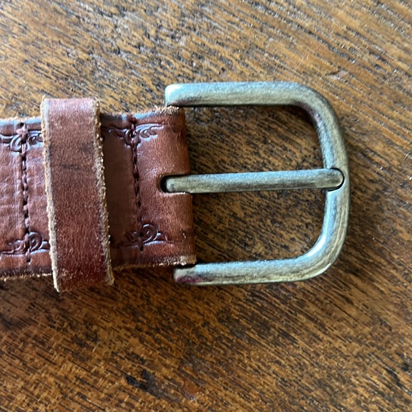 J. Crew Braided and Embossed Brown Leather Belt. - Picture 3 of 10